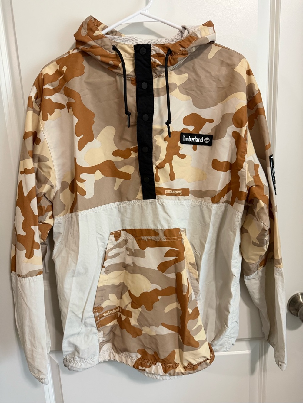 Timberland Tan & Cream Camo Pullover Wind Breaker
